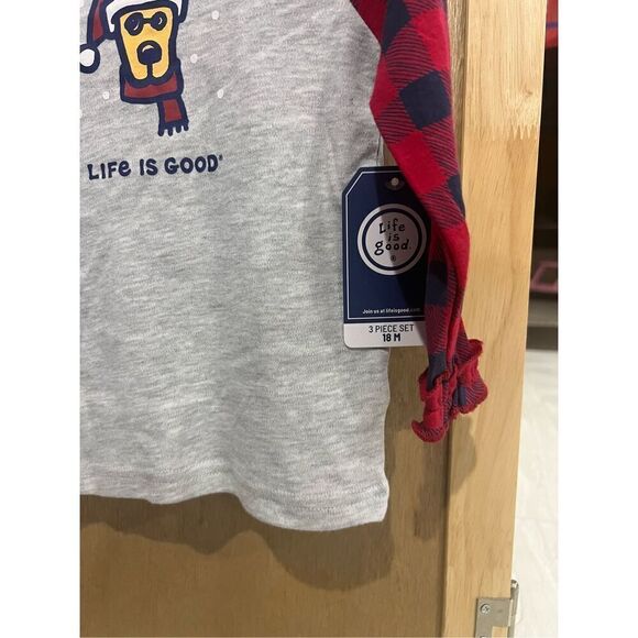 Life Is Good Puppy Long Sleeve Shirt & Hat Ruffle Sleeves Girls Size 18 Month NE - Picture 2 of 4